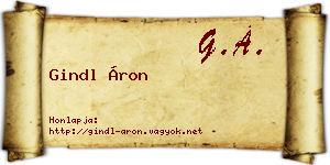 Gindl Áron névjegykártya